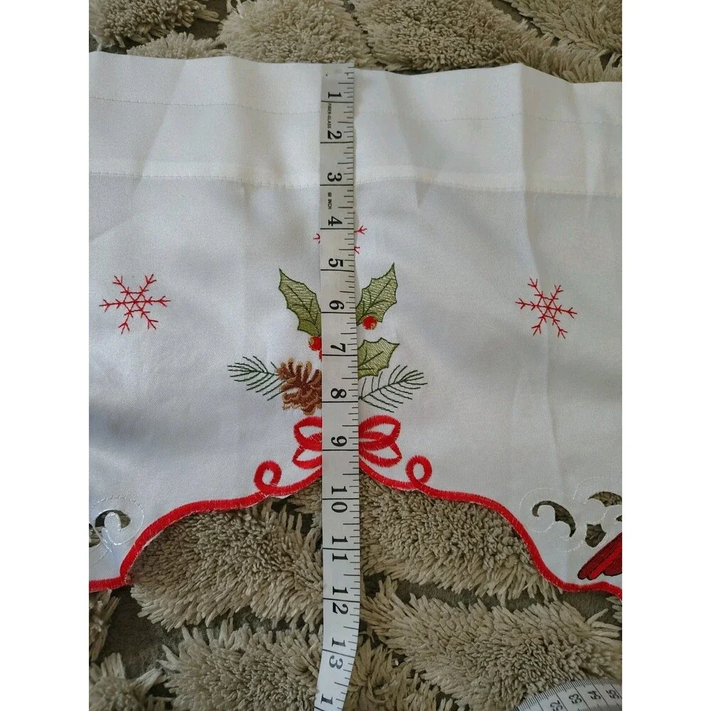 Cardinal Embroidered Valance Holidays & Winer Season
